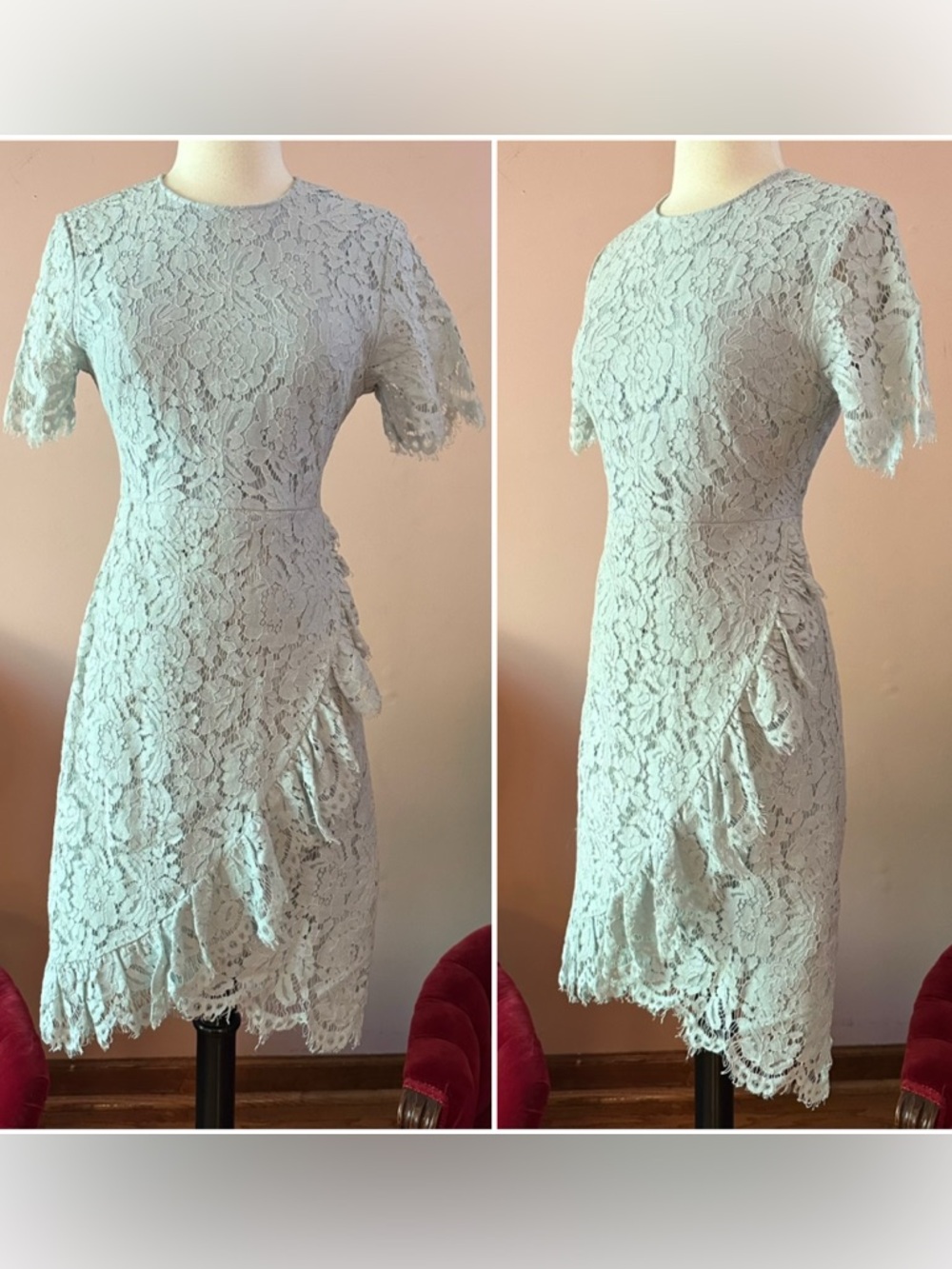 Rachel Parcell Women’s Blue Lace Dress Size Small Short Sleeve